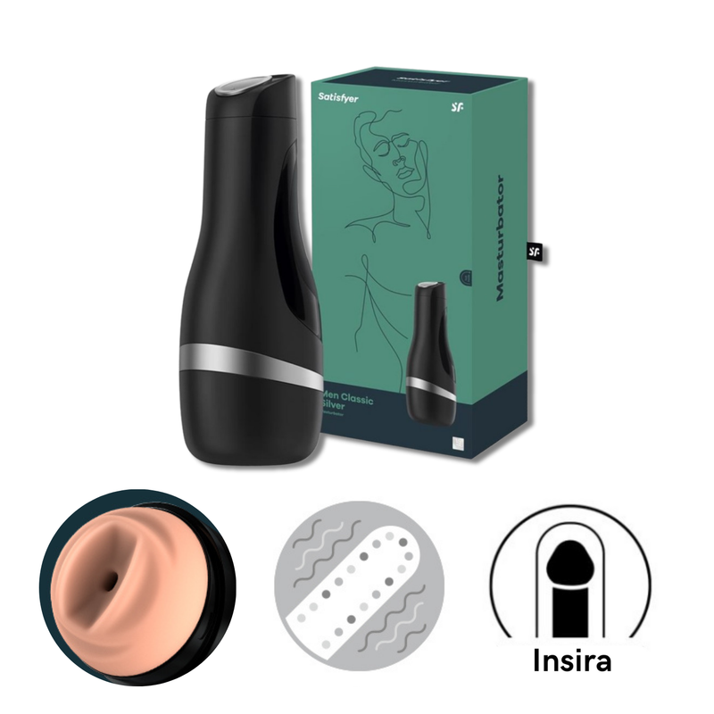 Masturbador Masculino À Prova d'Água Sensação Real - Satisfyer Men Classic